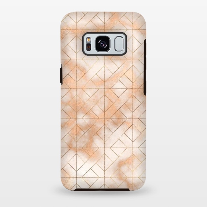Galaxy S8 plus StrongFit Modern Quadrangle Shapes Rose Gold Marble Pattern by  Utart