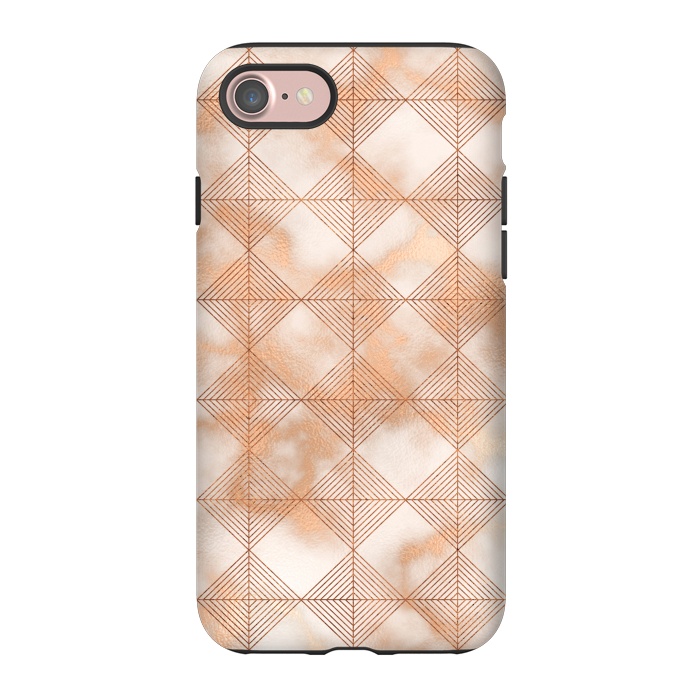 iPhone 7 StrongFit Abstract Minimalistic Rose Gold Marble Quadrangles  by  Utart