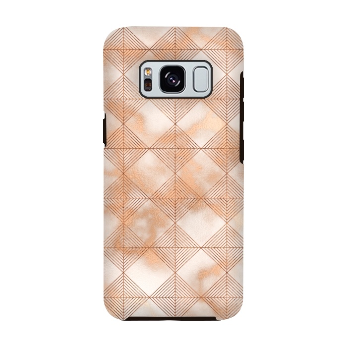 Galaxy S8 StrongFit Abstract Minimalistic Rose Gold Marble Quadrangles  by  Utart