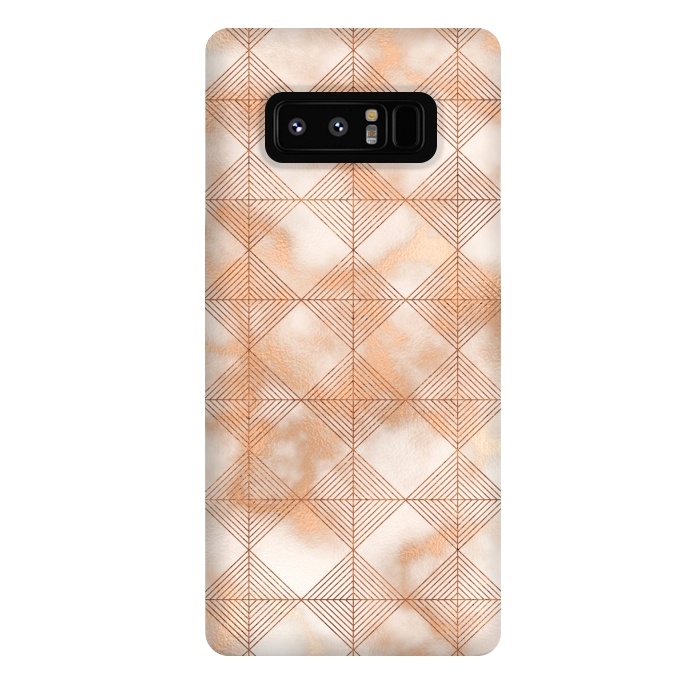 Galaxy Note 8 StrongFit Abstract Minimalistic Rose Gold Marble Quadrangles  by  Utart