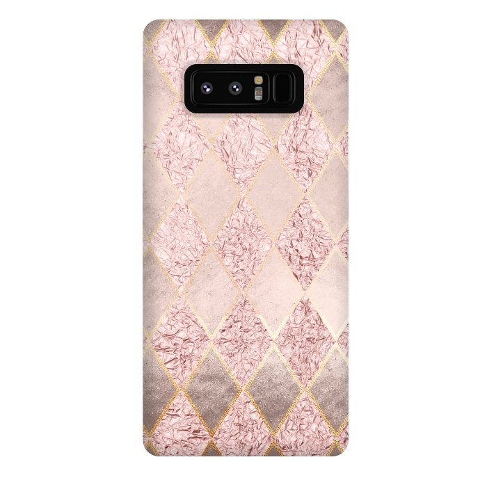 Galaxy Note 8 StrongFit Rose Gold Glitter Argyle by  Utart