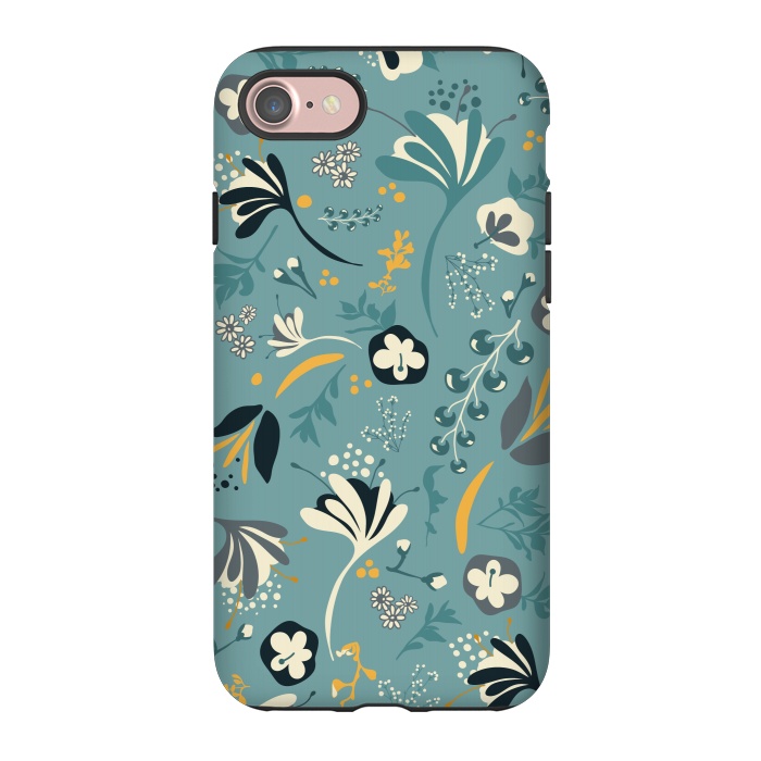iPhone 7 StrongFit Beautiful BC Bloom in Blue and Yellow by Paula Ohreen