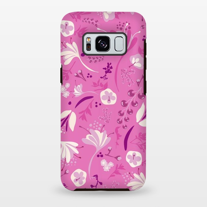Galaxy S8 plus StrongFit Beautiful Blooms in Pink and White by Paula Ohreen