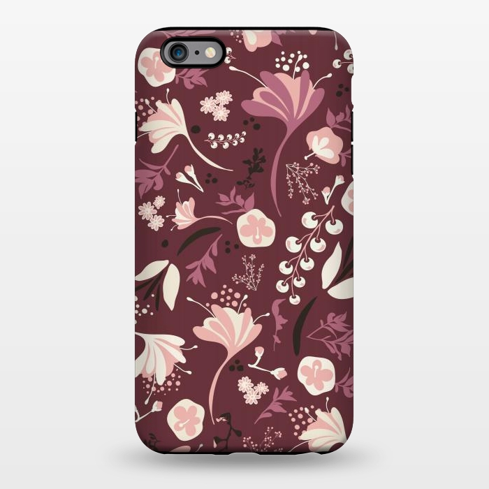 iPhone 6/6s plus StrongFit Beautiful Blooms on Burgundy by Paula Ohreen