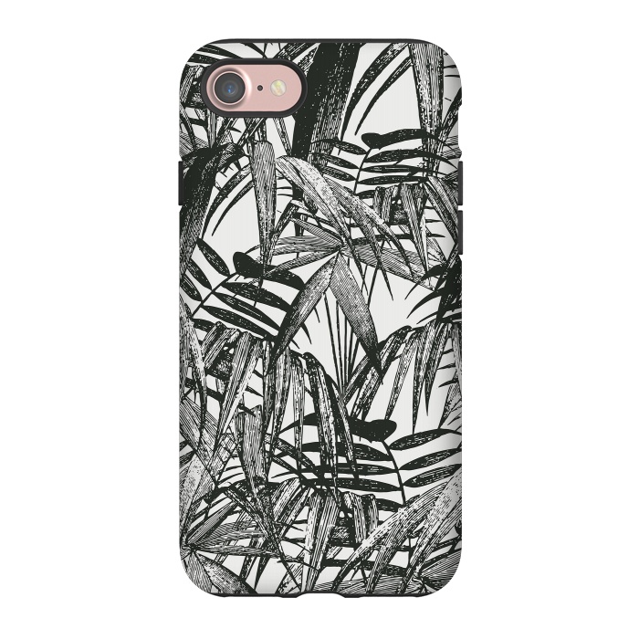 iPhone 7 StrongFit Vintage Palm Leaves Black And White by Andrea Haase
