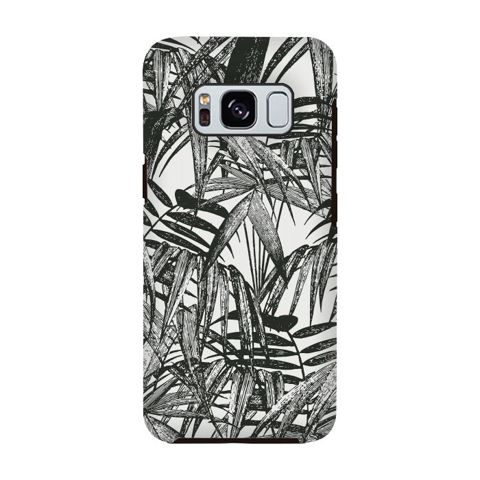 Galaxy S8 StrongFit Vintage Palm Leaves Black And White by Andrea Haase