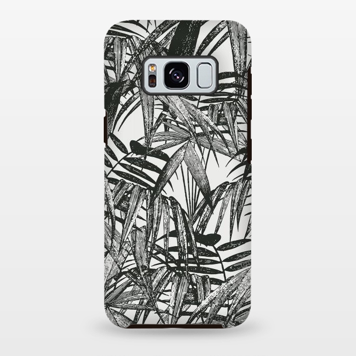 Galaxy S8 plus StrongFit Vintage Palm Leaves Black And White by Andrea Haase