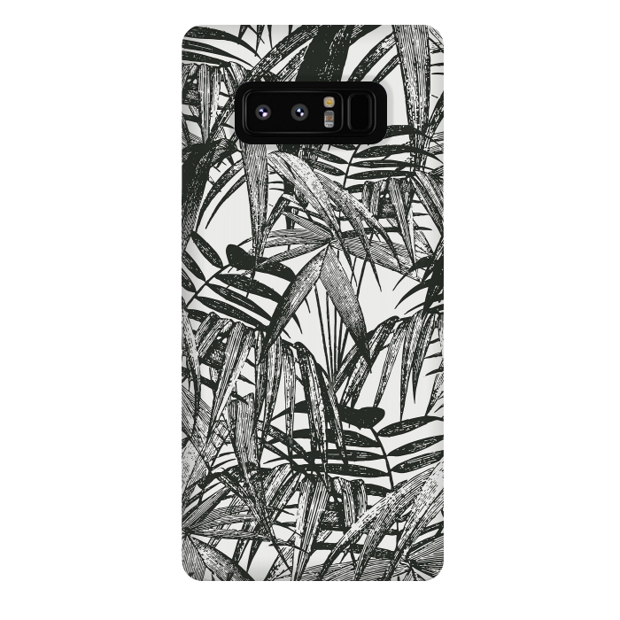 Galaxy Note 8 StrongFit Vintage Palm Leaves Black And White by Andrea Haase