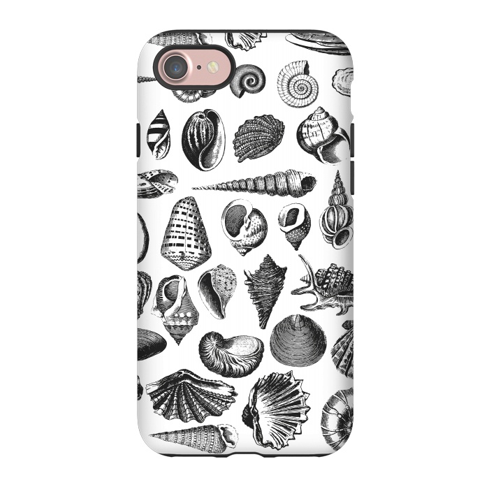 iPhone 7 StrongFit Vintage Seashell Collection Black And White by Andrea Haase