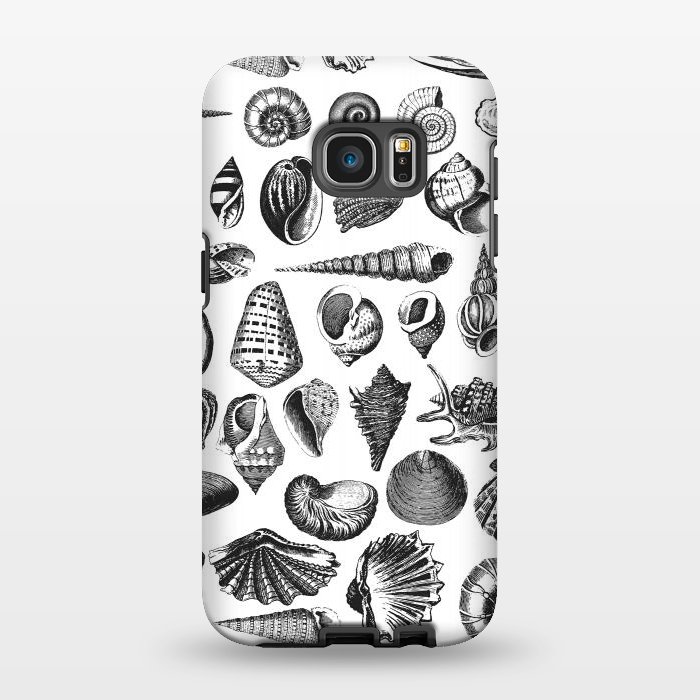 Galaxy S7 EDGE StrongFit Vintage Seashell Collection Black And White by Andrea Haase