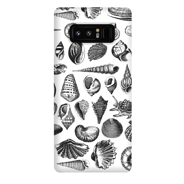 Galaxy Note 8 StrongFit Vintage Seashell Collection Black And White by Andrea Haase