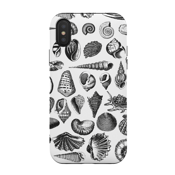 iPhone Xs / X StrongFit Vintage Seashell Collection Black And White by Andrea Haase