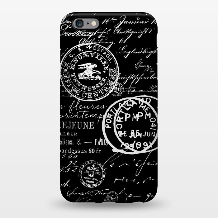 iPhone 6/6s plus StrongFit Vintage Handwriting White On Black by Andrea Haase