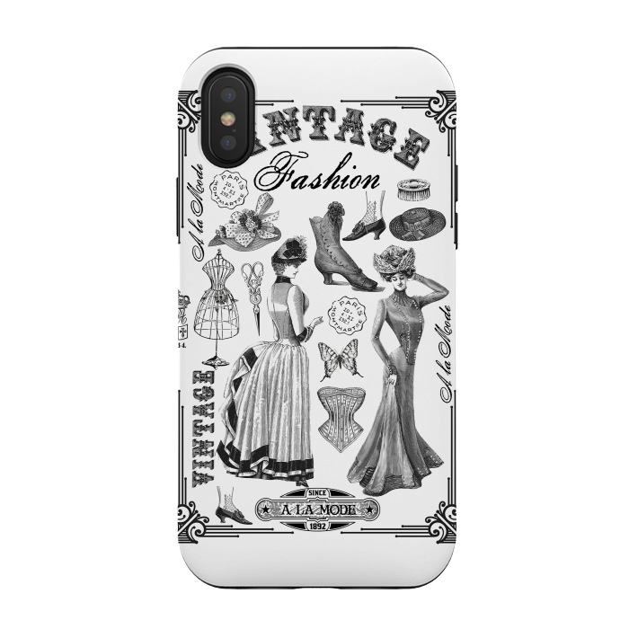 iPhone Xs / X StrongFit Vintage Fashion Ladies by Andrea Haase