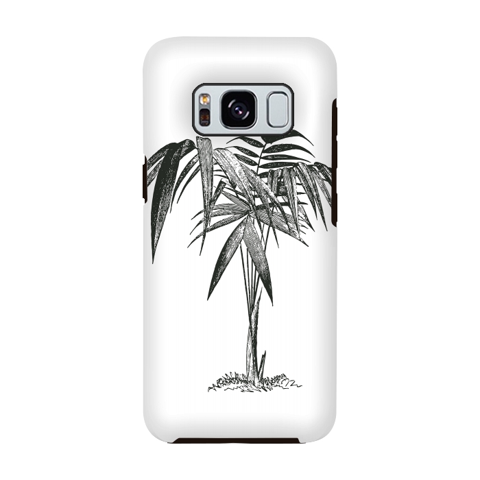 Galaxy S8 StrongFit Black And White Vintage Palm Tree by Andrea Haase