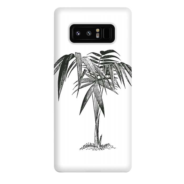 Galaxy Note 8 StrongFit Black And White Vintage Palm Tree by Andrea Haase