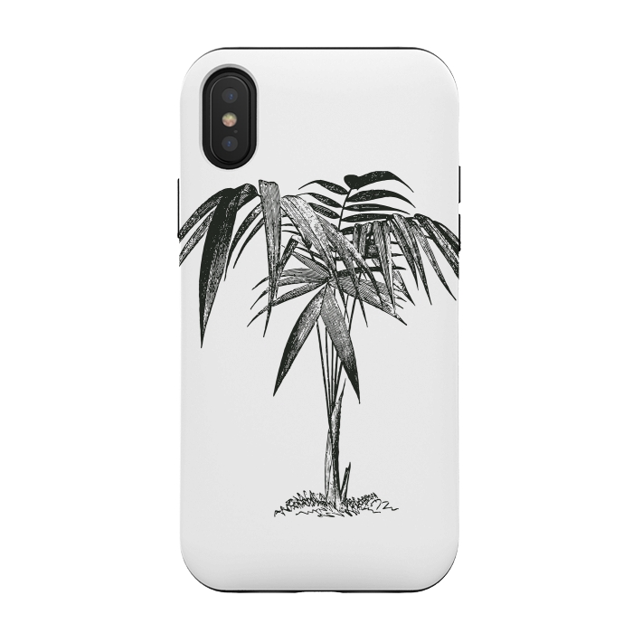 iPhone Xs / X StrongFit Black And White Vintage Palm Tree by Andrea Haase