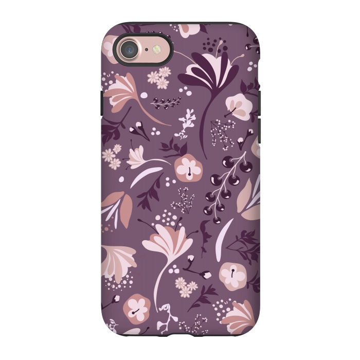 iPhone 7 StrongFit Beautiful Blooms on Purple by Paula Ohreen