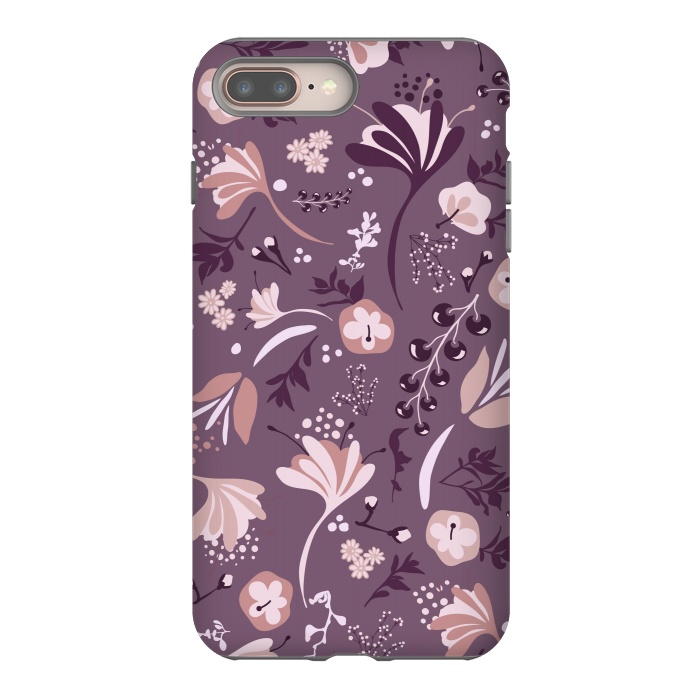 iPhone 7 plus StrongFit Beautiful Blooms on Purple by Paula Ohreen