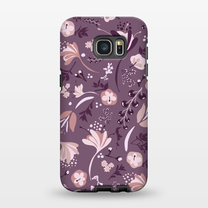 Galaxy S7 EDGE StrongFit Beautiful Blooms on Purple by Paula Ohreen