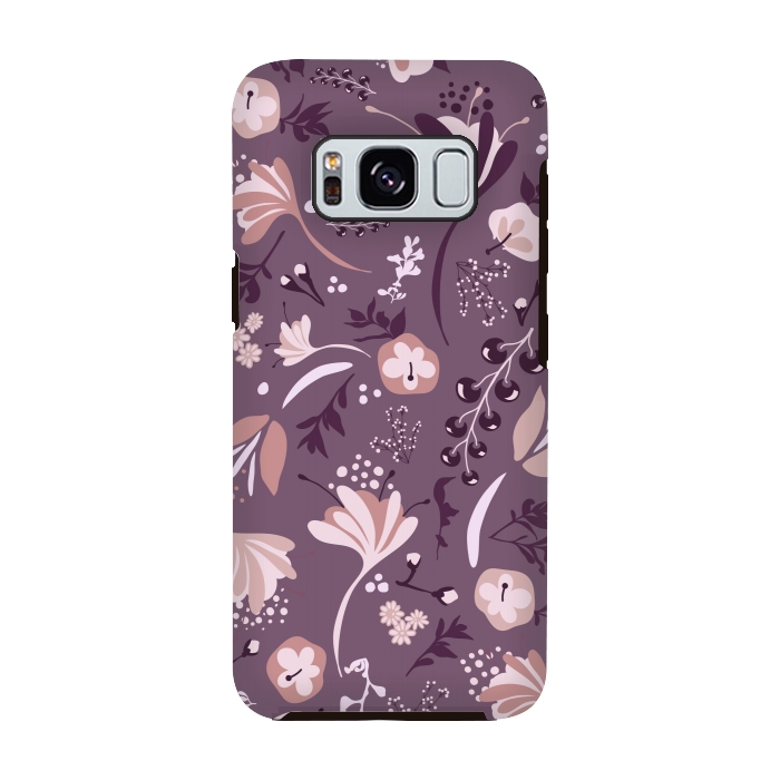 Galaxy S8 StrongFit Beautiful Blooms on Purple by Paula Ohreen