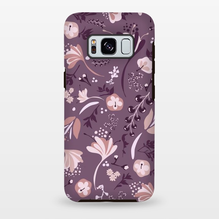 Galaxy S8 plus StrongFit Beautiful Blooms on Purple by Paula Ohreen