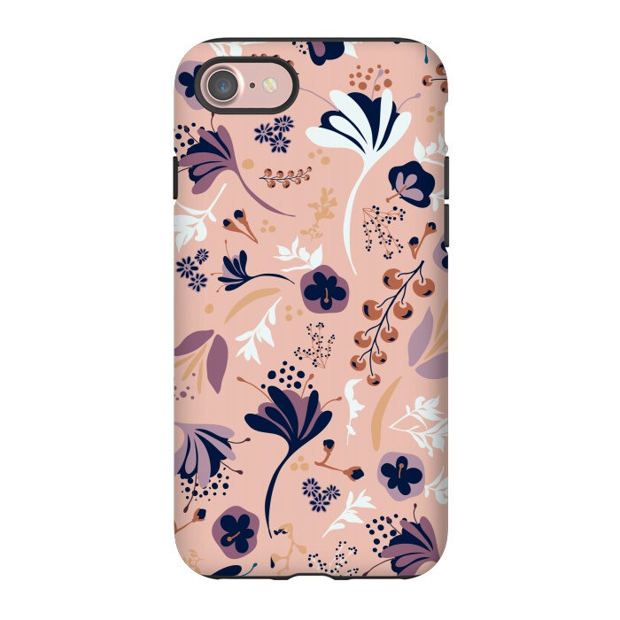 iPhone 7 StrongFit Beautiful Blooms on Salmon Pink by Paula Ohreen