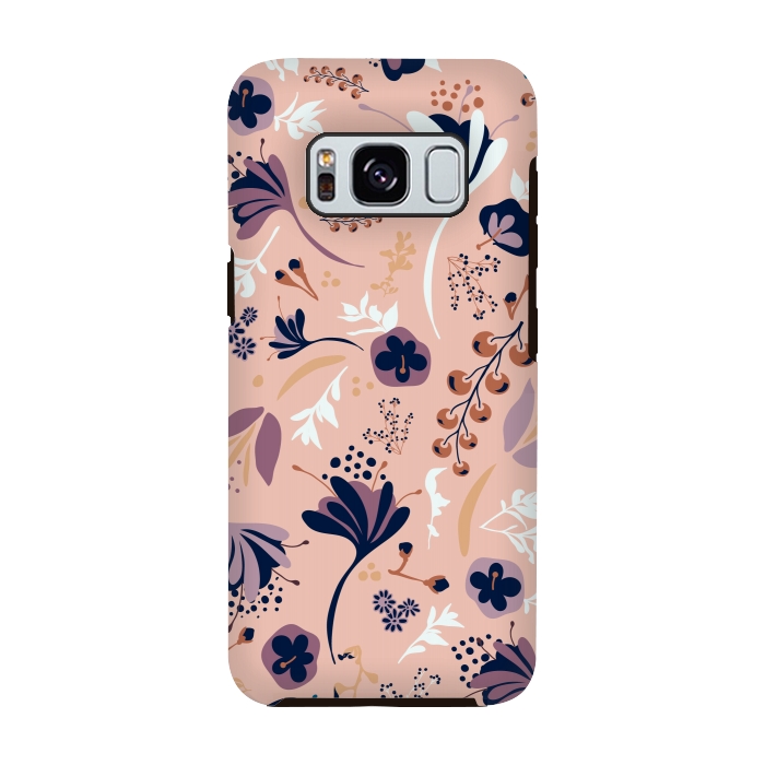 Galaxy S8 StrongFit Beautiful Blooms on Salmon Pink by Paula Ohreen
