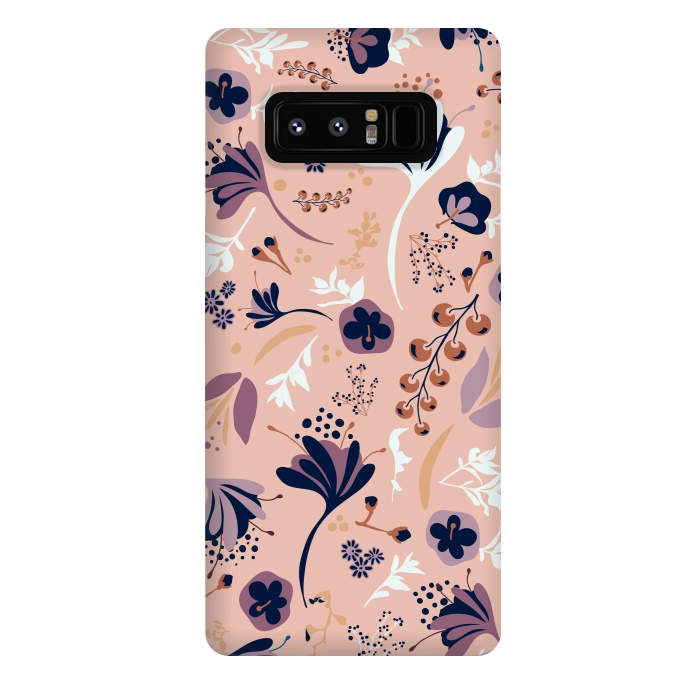 Galaxy Note 8 StrongFit Beautiful Blooms on Salmon Pink by Paula Ohreen