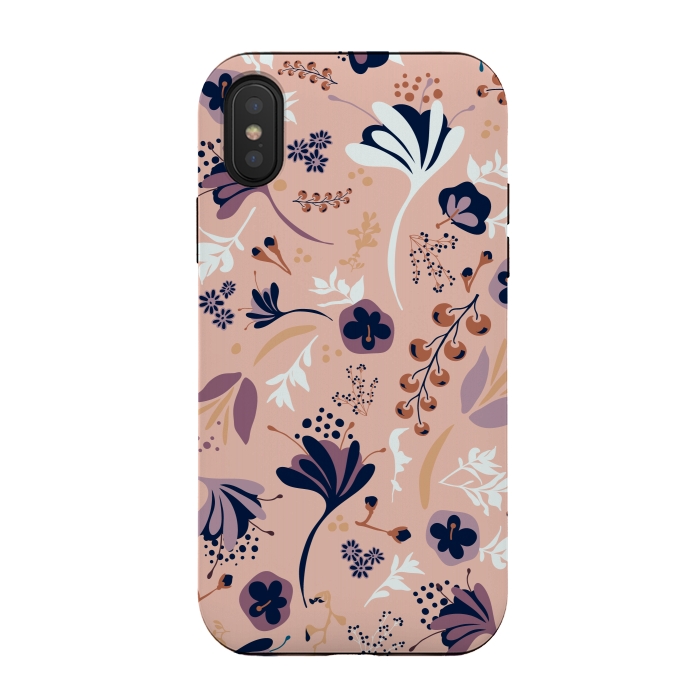iPhone Xs / X StrongFit Beautiful Blooms on Salmon Pink by Paula Ohreen