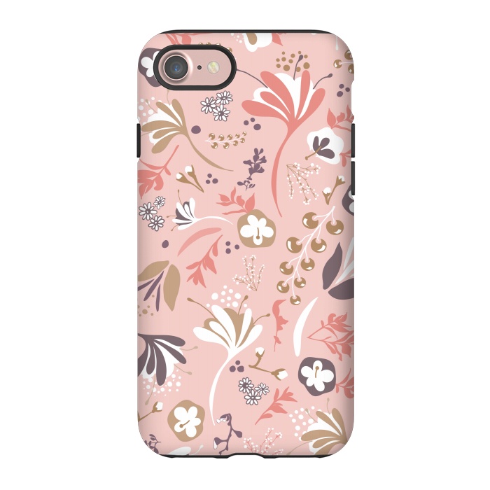 iPhone 7 StrongFit Beautiful Blooms in Pink and Purple by Paula Ohreen