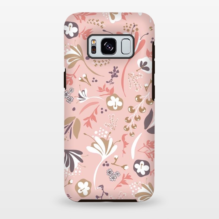 Galaxy S8 plus StrongFit Beautiful Blooms in Pink and Purple by Paula Ohreen
