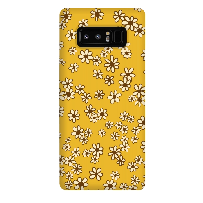 Galaxy Note 8 StrongFit Ditsy Daisies on Mustard by Paula Ohreen