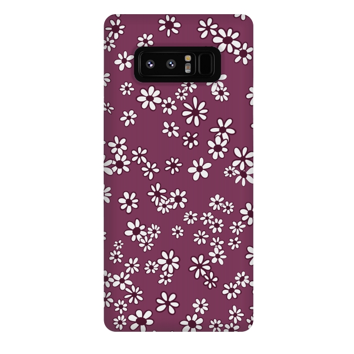 Galaxy Note 8 StrongFit Ditsy Daisies on Purple by Paula Ohreen