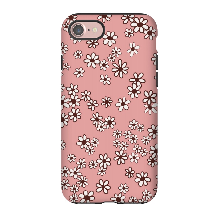 iPhone 7 StrongFit Ditsy Daisies on Pink by Paula Ohreen