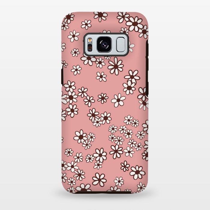 Galaxy S8 plus StrongFit Ditsy Daisies on Pink by Paula Ohreen