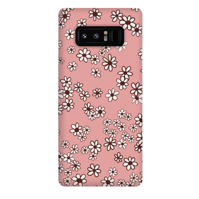 Galaxy Note 8 StrongFit Ditsy Daisies on Pink by Paula Ohreen