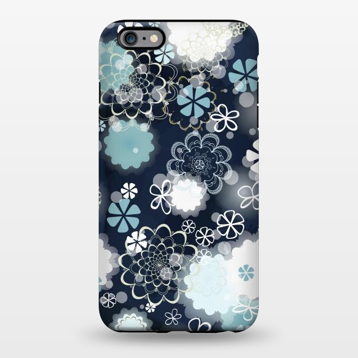iPhone 6/6s plus StrongFit Lacy Flowers on Dark Blue by Paula Ohreen