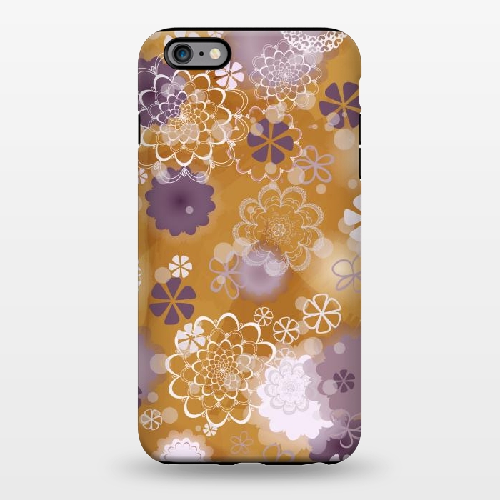 iPhone 6/6s plus StrongFit Lacy Flowers on Mustard by Paula Ohreen