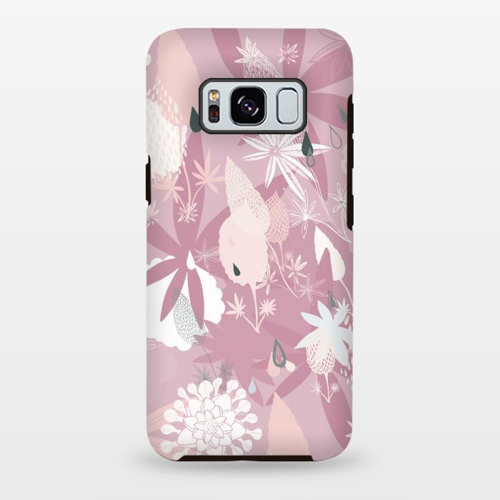 Galaxy S8 plus StrongFit Lovely Lupins on Dusty Pink by Paula Ohreen