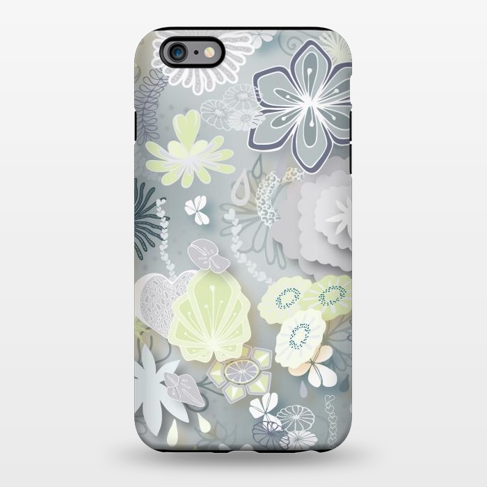 iPhone 6/6s plus StrongFit Paper-Cut Florals on Grey by Paula Ohreen