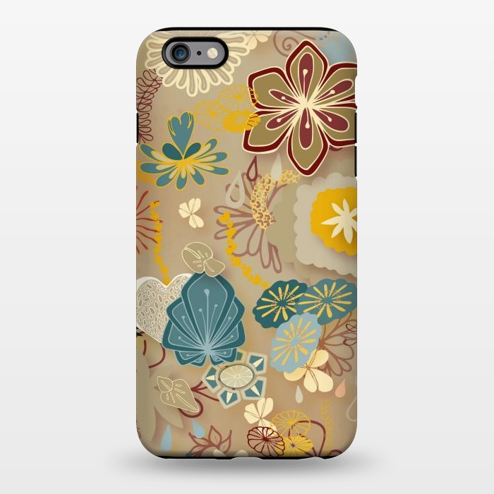 iPhone 6/6s plus StrongFit Paper-Cut Florals on Gold by Paula Ohreen