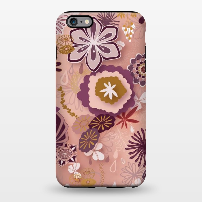 iPhone 6/6s plus StrongFit Paper-Cut Florals on Pink by Paula Ohreen