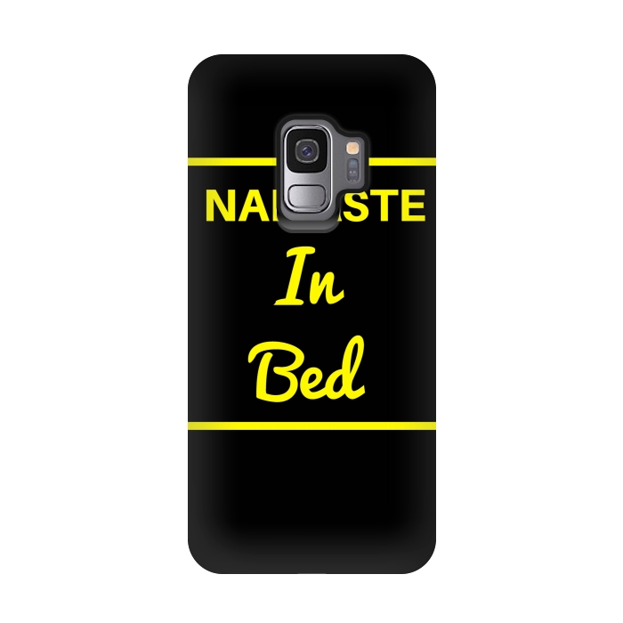 Galaxy S9 StrongFit namaste in bed yellow by MALLIKA