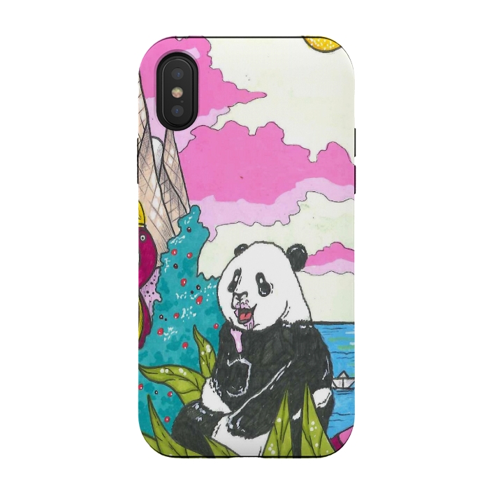 iPhone Xs / X StrongFit sugar panda by Varo Lojo
