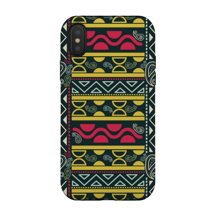 iPhone Xs / X StrongFit colorful aztec  by TMSarts