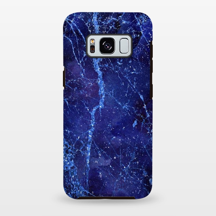 Galaxy S8 plus StrongFit Blue Marbled Glitter 2 by Andrea Haase
