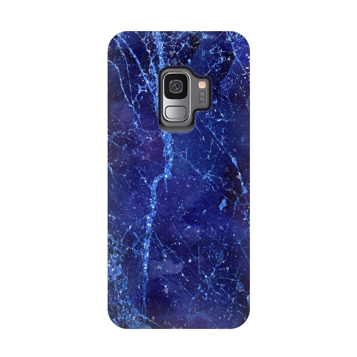 Galaxy S9 StrongFit Blue Marbled Glitter 2 by Andrea Haase
