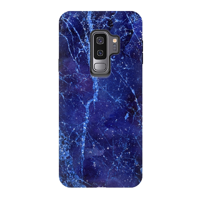 Galaxy S9 plus StrongFit Blue Marbled Glitter 2 by Andrea Haase