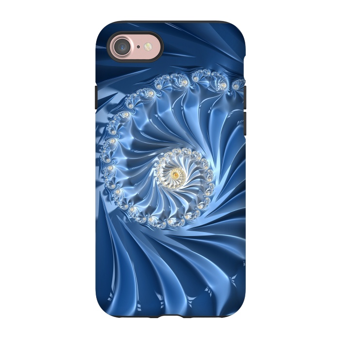 iPhone 7 StrongFit Glamorous Blue Fractal by Andrea Haase